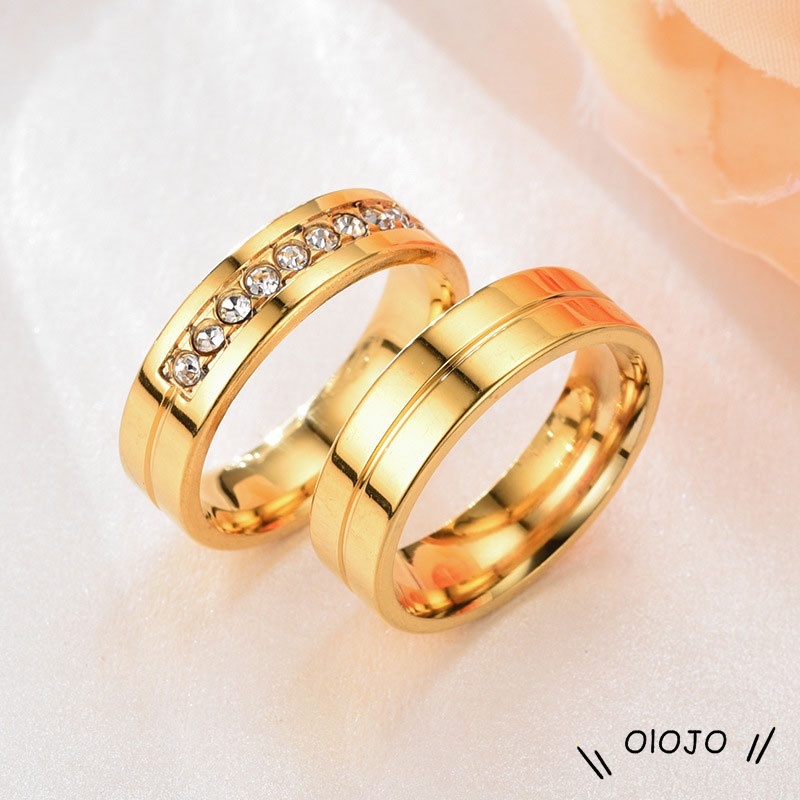 Satu Cincin Pertunangan Cincin Kawin Fashion Korea Untuk Pria Dan Wanita - ol