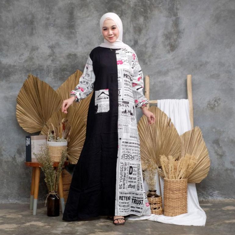 Dijual..   GAMIS KORAN LIPSTICK FASHION WANITA REMAJA SYAR'I TERBARU VIRAL DAN TRENDING ELEGAN MUR