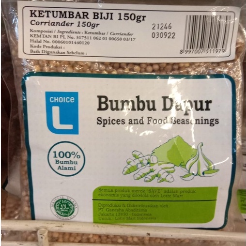 

Choice L Ketumbar Biji 150 gr