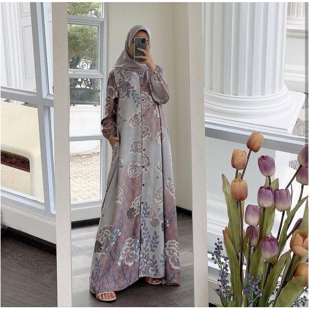 Gamis Kondangan Motif Dress Batik Busui