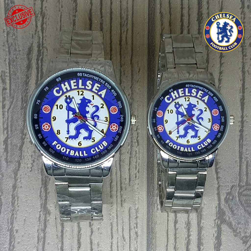 Jam Tangan Couple CHELSEA Rantai Silver