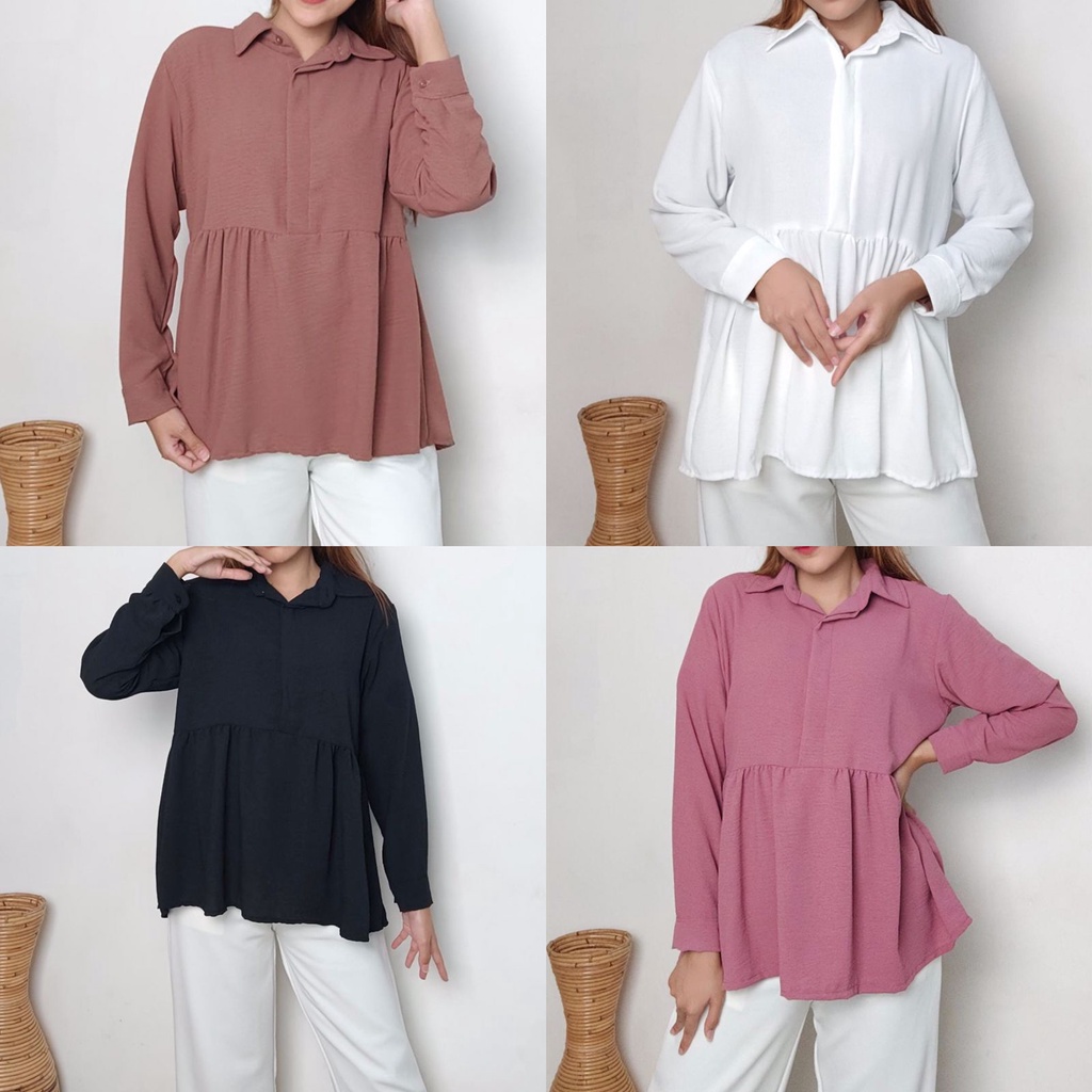 CALLISTA BLOUSE/BAHAN CRINKLE/BLOUSE WANITA/BLOUSE