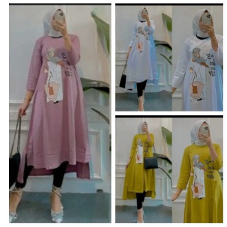 Kaos viral midi dress grild midi dress tunik kaos kekinian
