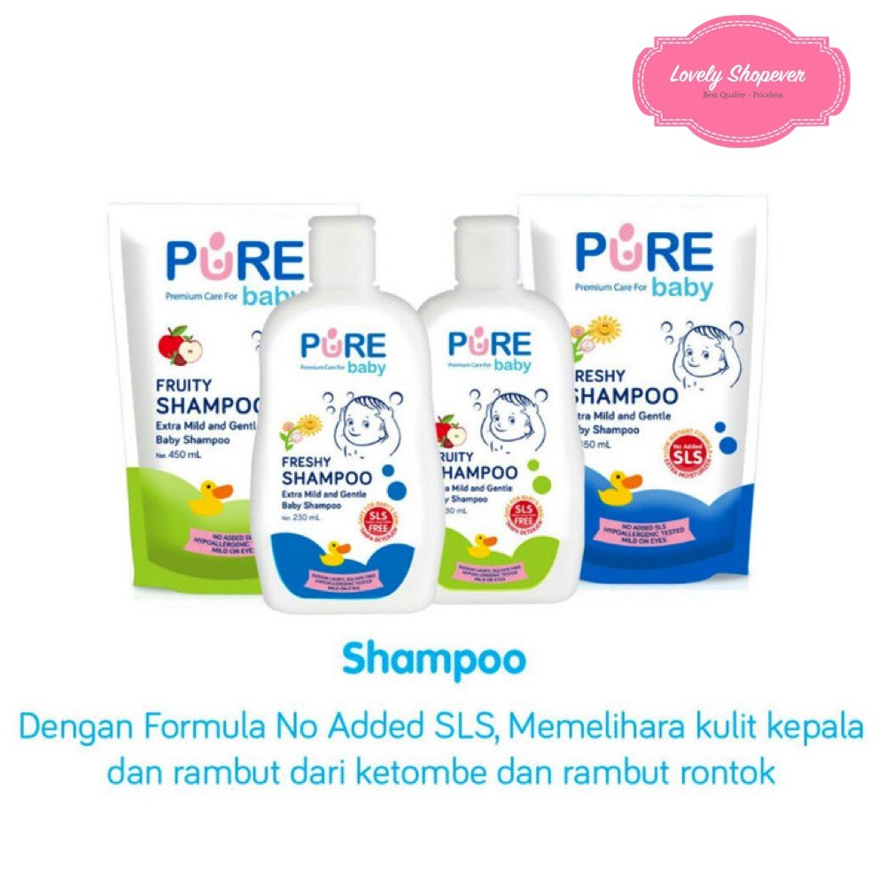 Pure Baby BB PUREBB Shampoo Freshy dan Fruity / Pure Baby Shampoo Anak dan Bayi Sampo / Botol