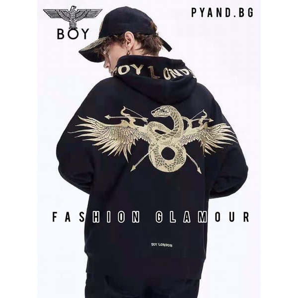 BOY03 SWEATER HOODIE BOY LONDON GOLD SNAKE ULAR IMPORT PRIA WANITA ASIA EROPA KOREA AMERIKA  BIG SIZE BOY03