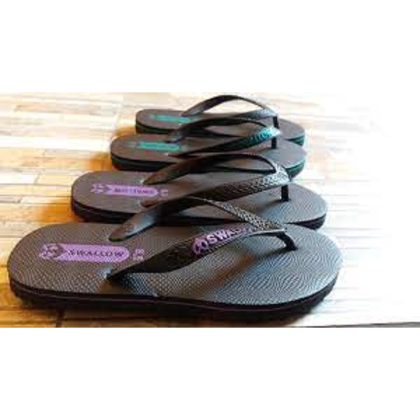 SANDAL SWALLOW HITAM 6 PASANG/Sandal Jepit pria/sandal wanita/sandal murah/size 9-11