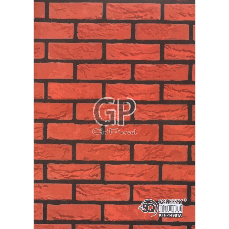 ( 5 Lembar ) KERTAS KADO SQ DOFF - GIFT WRAPPING PAPER PLAIN WOOD / BRICKS / BATU BATA KAYU POLOS BUILDER