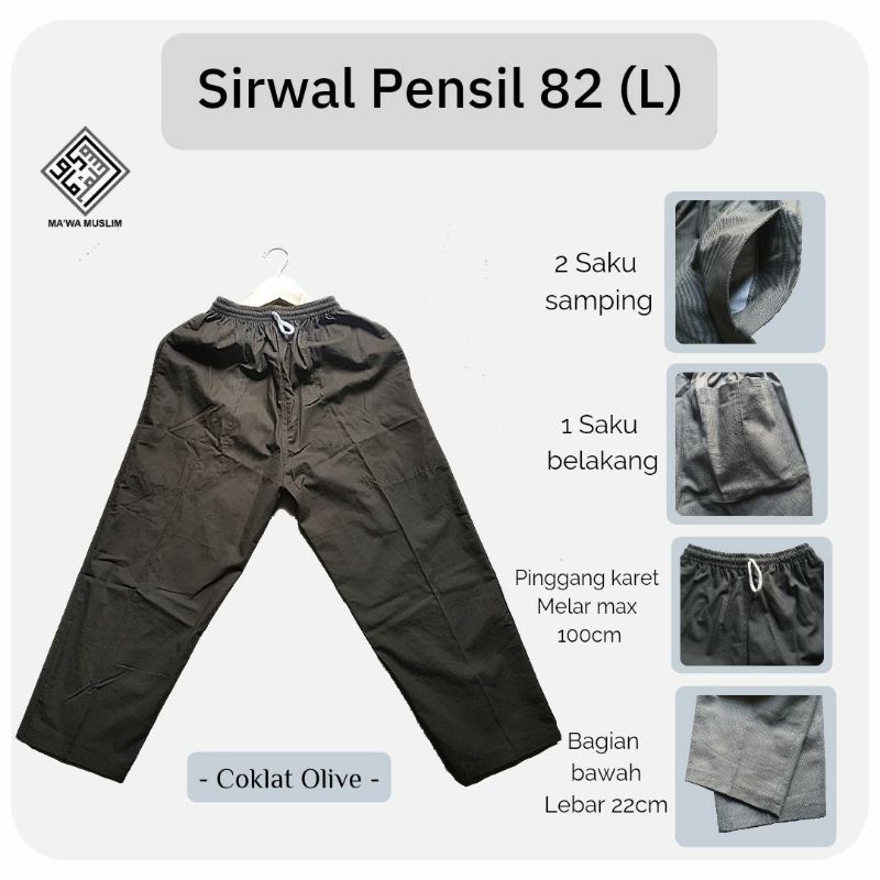 Calana Sirwal PENSIL L / XL dan sirwal classic banyak warna | Celana Cingkrang Pensil