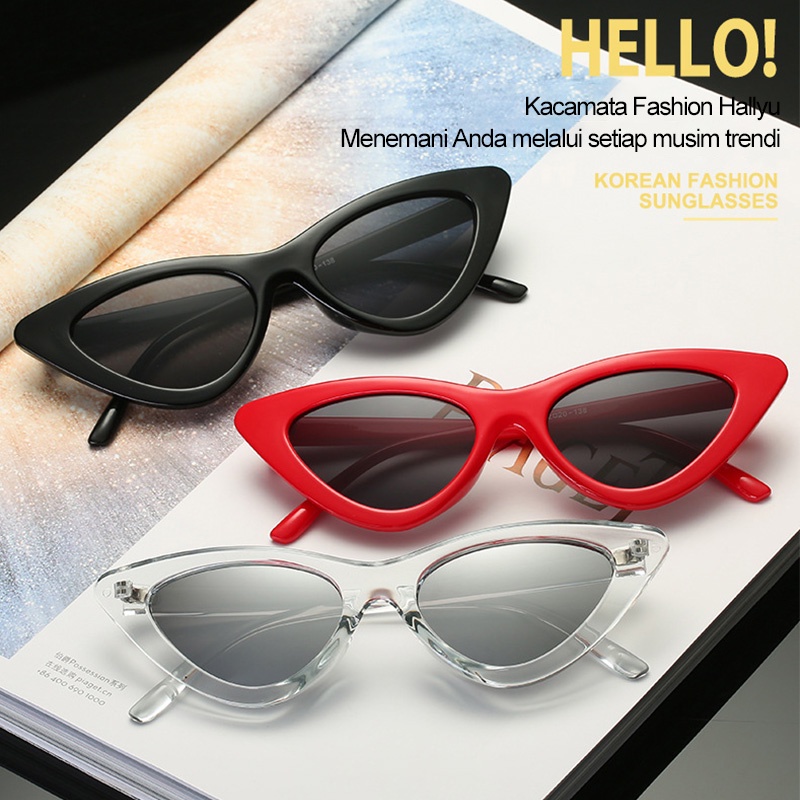 【Ready stock】COD✨Kacamata Hitam 2022 Korean Ulzzang antiradiasi Cat Eye wanita kacamata 2021 terbaru fashion murah COD