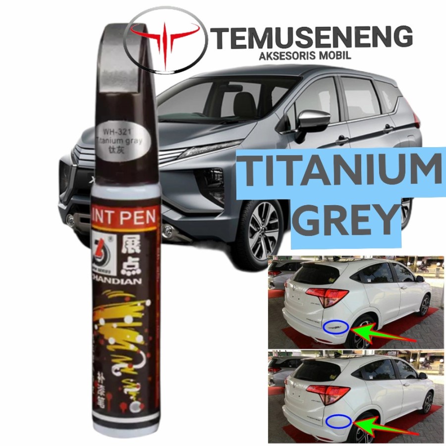 Titanium Grey Metalik Spidol Warna Cat Mobil Penghilang Lecet Baret