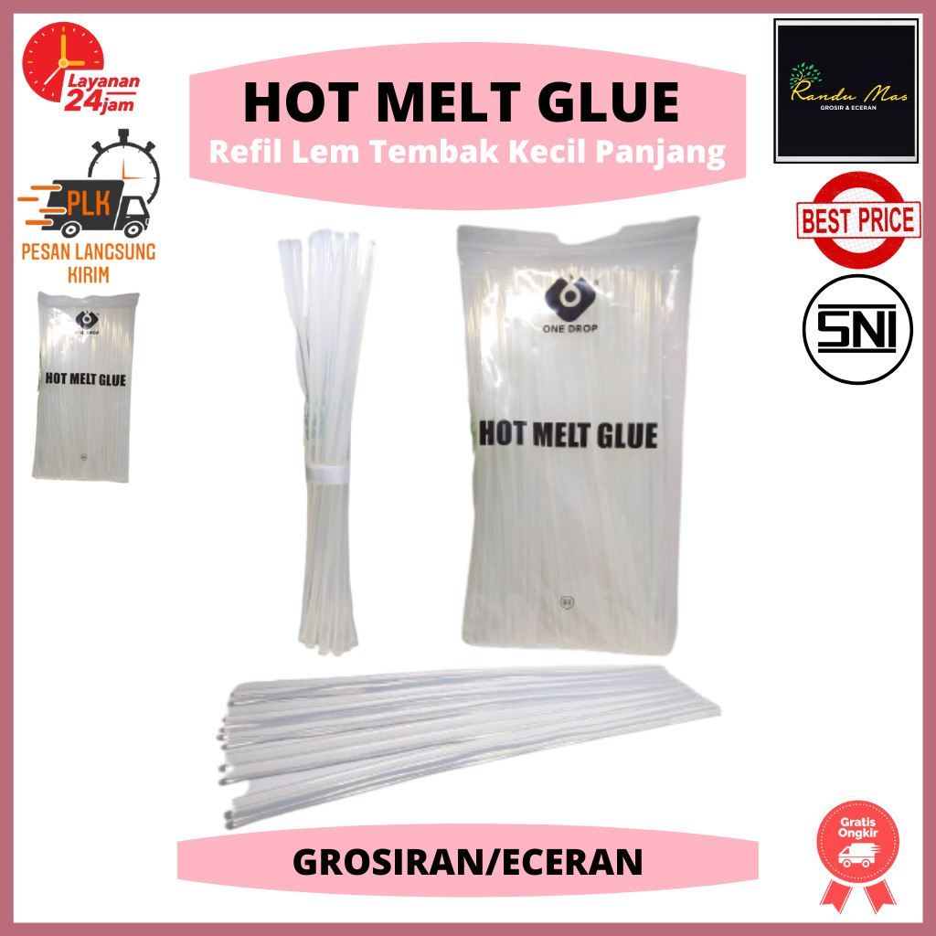 Lem Stick Isi Ulang Lem Tembak Glue Gun Refil Stik 30cm x 7mm Lilin Bakar Hot Melt Putih Bening