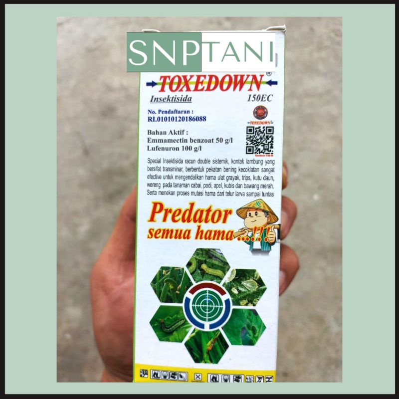 INSEKTISIDA TOXEDOWN PREDATOR 150 EC 100 ML BAHAN AKTIF EMAMECTIN BENZOAT 50 g/l DAN LUFENURON 100 g