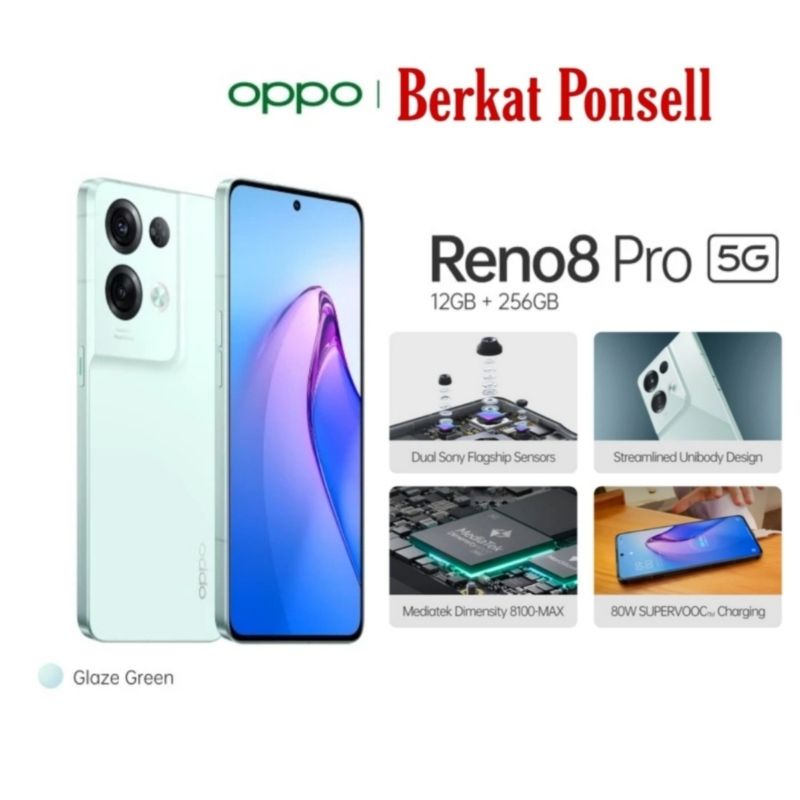New Oppo Reno8 Pro 5G - 12/256GB - Garansi Resmi Oppo 1 Tahun Indonesia