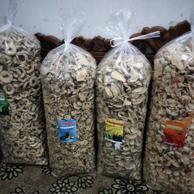

Kripik Timun || Kripik Gambas || Kripik Wortel || Kripik Lompong || Kripik Pare || Kripik Udang