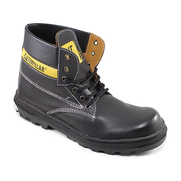 sepatu caterpillar high bam boots safety black murah, ori hanmade