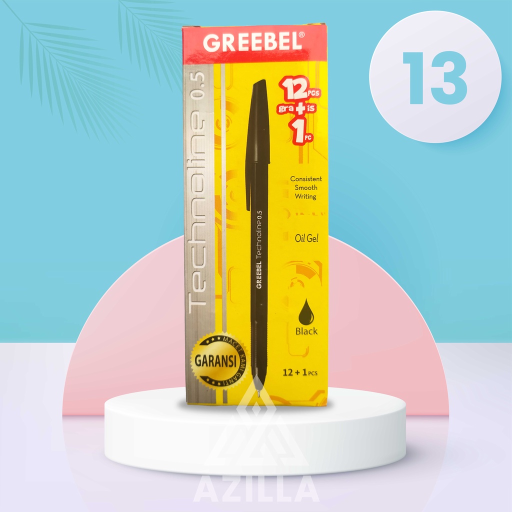 

Pulpen Greebel 0.5 mm 12+1 Pcs | Ballpen Technoline Greebel | Pena Greebel