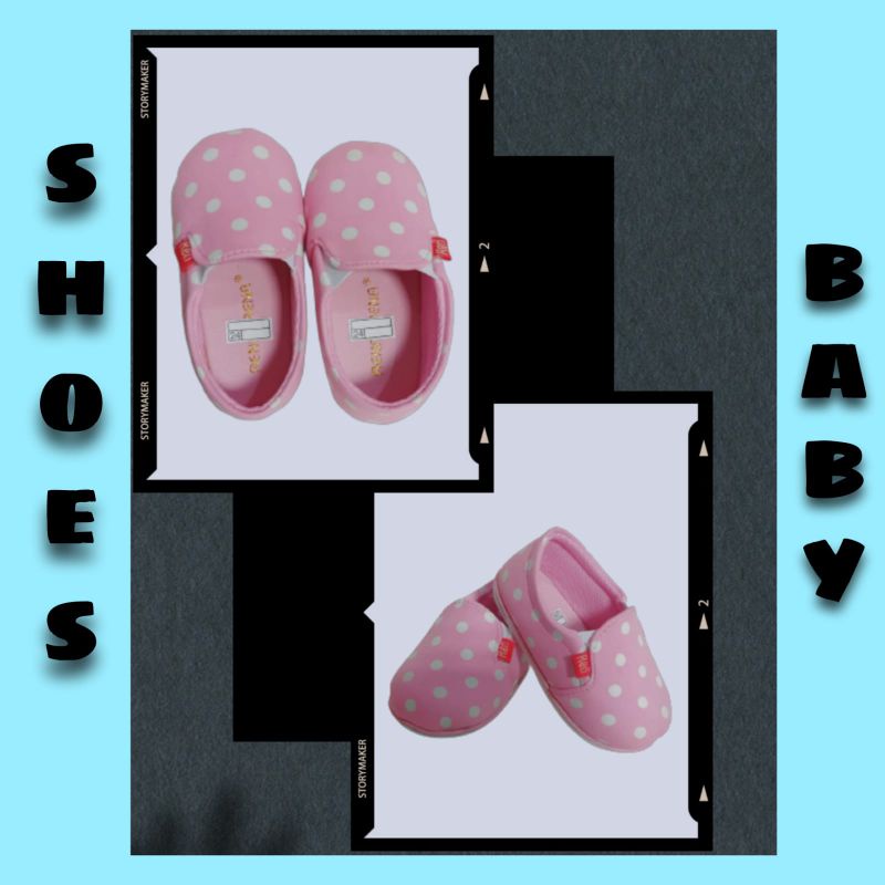 SEPATU BABY GIRL / SHOES BABY PINK POLKADOT