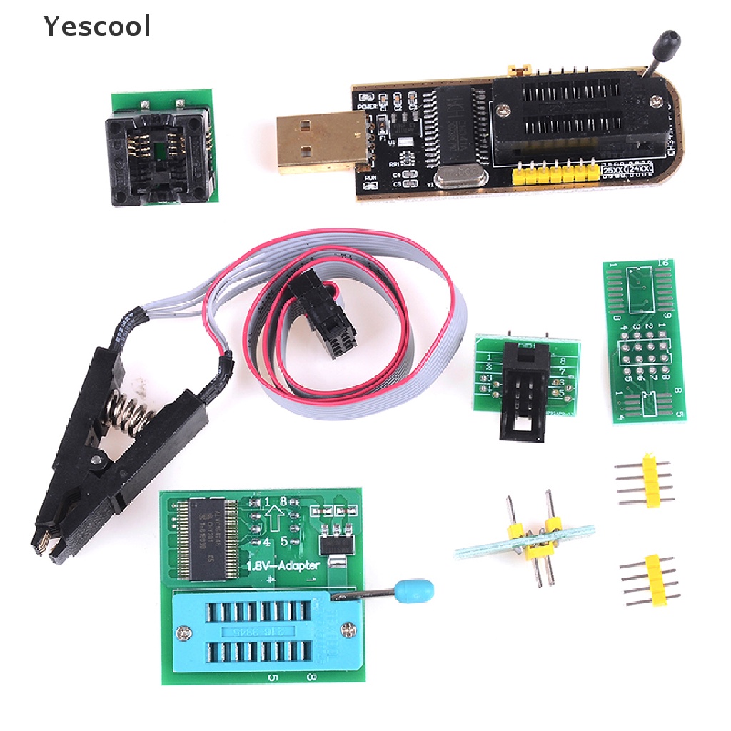 Yescool EEPROM BIOS usb programmer CH341 + SOIC8 clip + 1.8V adapter SOIC8