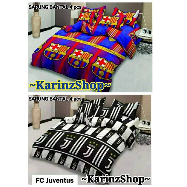 Sprei Lady Rose King B4 Sarung Bantal 4 ( 180 x 200 ) FC BARCA / FC JUVENTUS