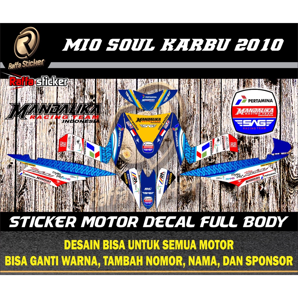 Decal Sticker Motor Full Body Mio Soul karbu Mandalika Stiker Full body Mio Soul Lama Mandalika