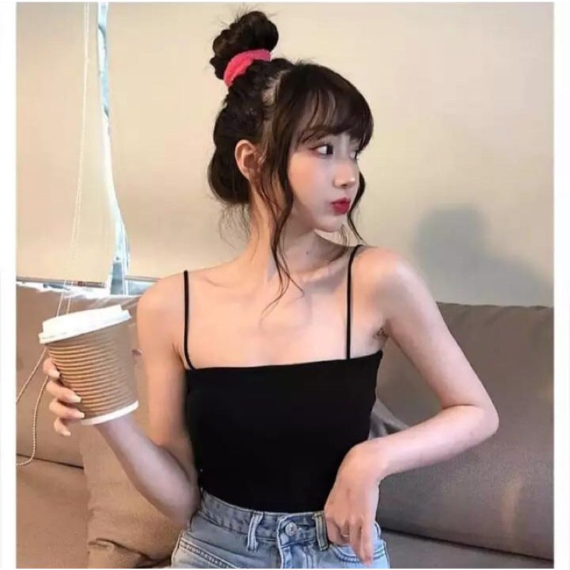Tanktop Wanita Polos TALI KECIL ( SOFT SPANDEX ) Singlet Kaos Dalam Cewek