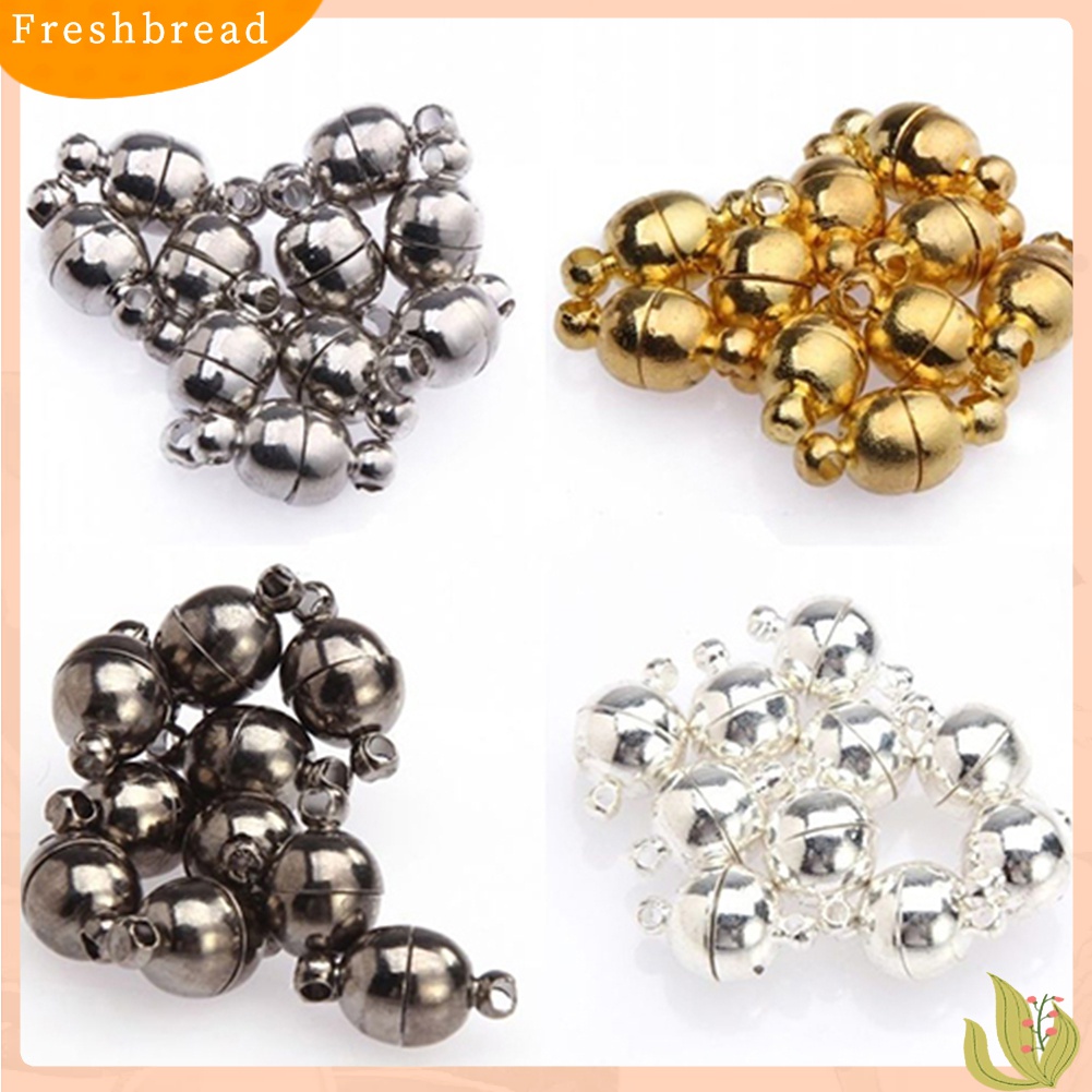 [Fresh] 10Pcs 6mm / 8mm Kalung Clasp Magnetik Bentuk Bola Bulat DIY