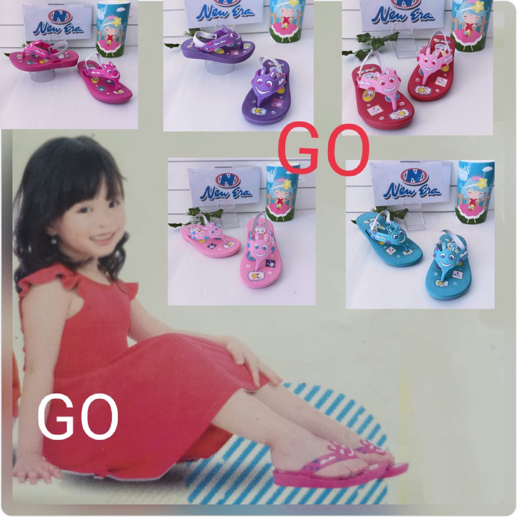 sogo NEW ERA KC CNC 2008 Sandal Jepit Karet Anak Perempuan Anti Slip Sendal Karakter Anak Original