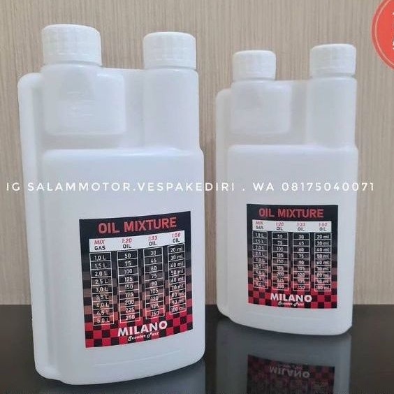 botol oli samping vespa botol oli 2T 500ml 1liter takaran oli vespa model ipone