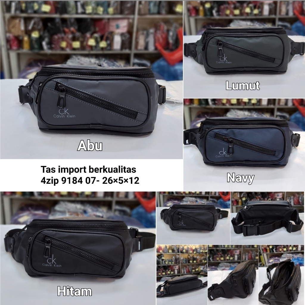 Waistbag import pria kulit elastis lentur dan empuk.