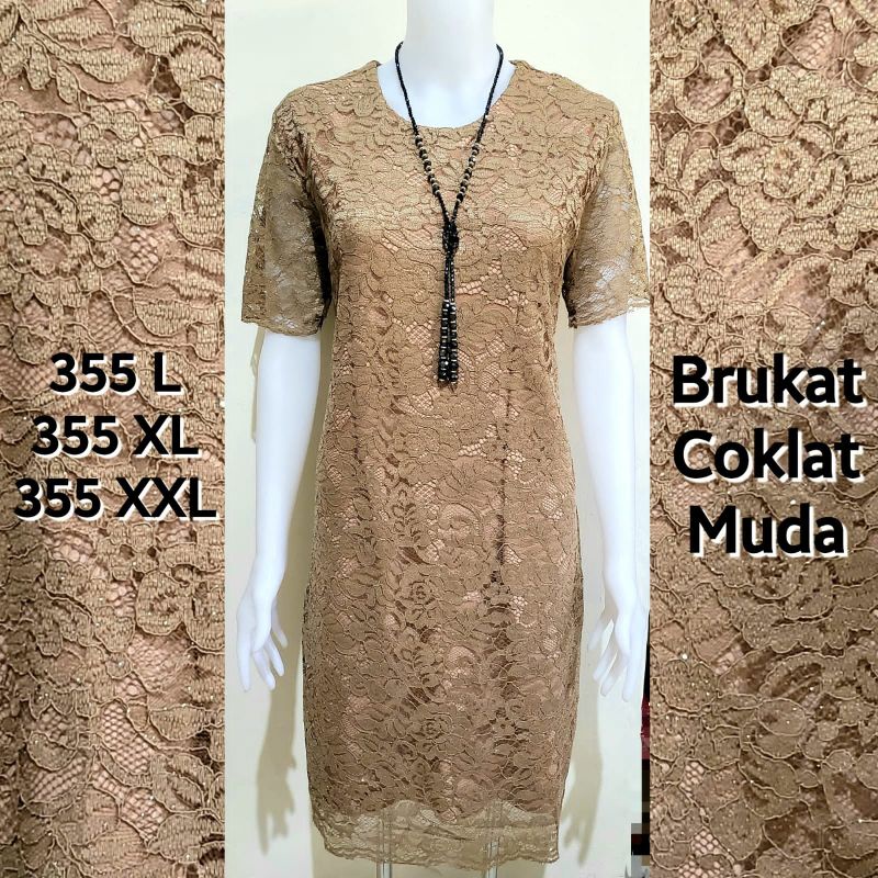 Dress brukat coksu /coklat susu