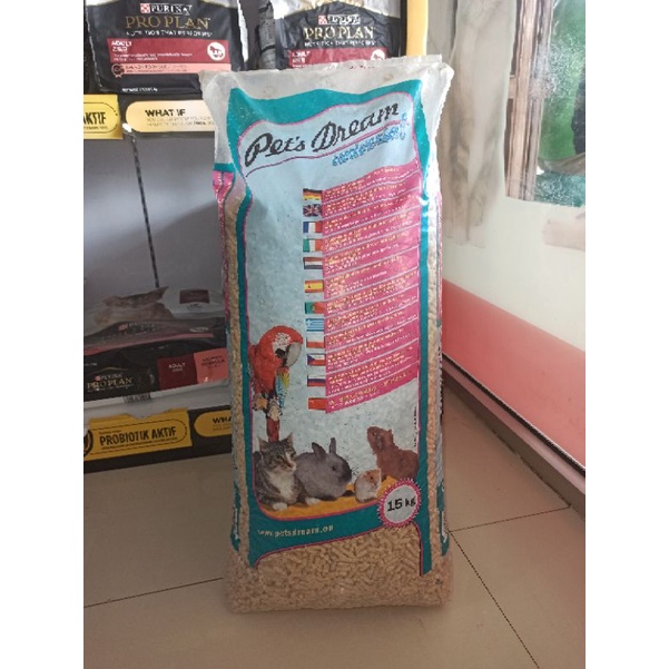 pasir pet dream 15kg pasir serbuk kayu pasir kucing