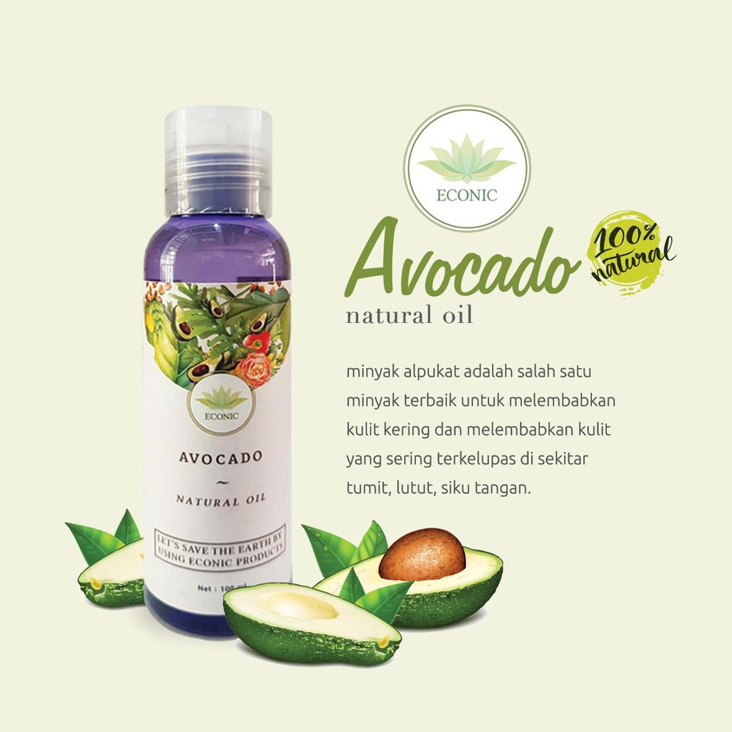 Minyak Alpukat Alami 100 mL | Natural Oil Perawatan Kulit, Rambut &amp; Pijat | Avocado Oil Pure 100%