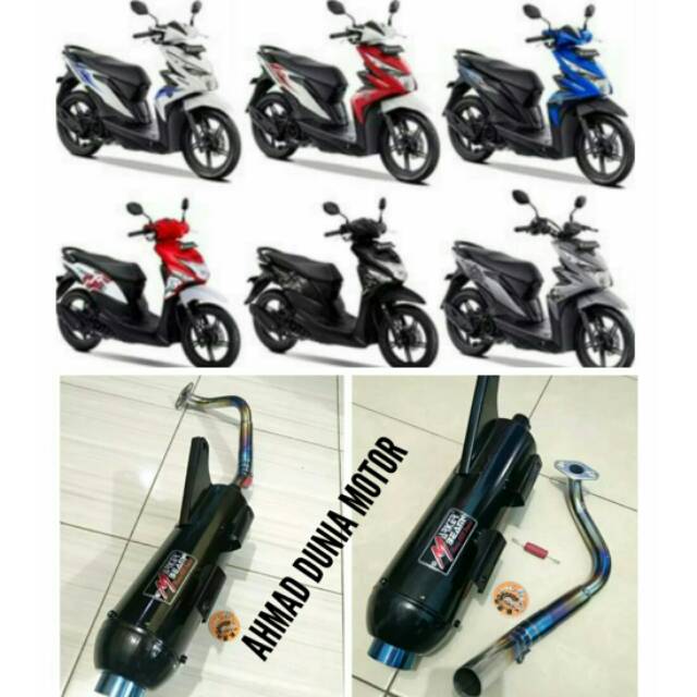 KNALPOT RACING BOBOKAN HONDA BEAT MODEL STANDAR RACING LEHERAN PELANGI EMBER.