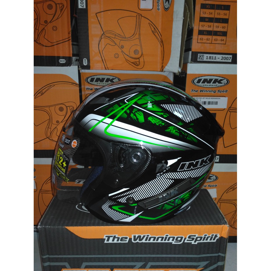 Untuk Anda Helm INK METRO 2 1 BLK GRN FLUO