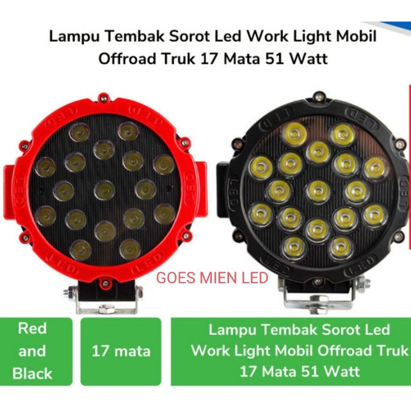 lampu sorot tembak 51 watt 10 - 60 volt