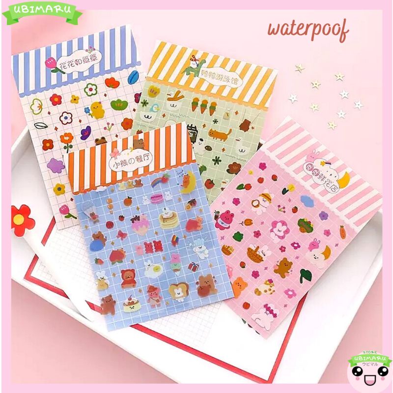 

STICKER DECO JOURNALING KOREAN BUNNY BEAR PET WATERPROOF