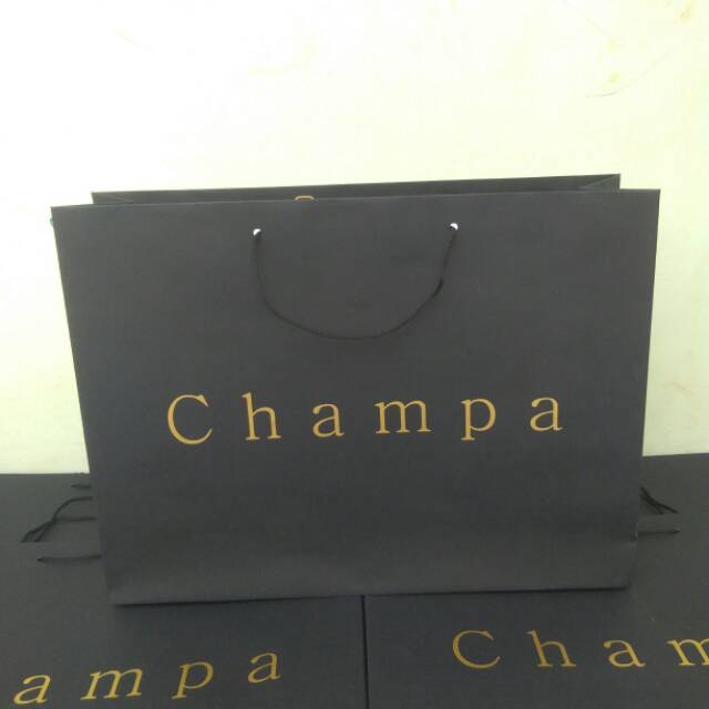 

Paperbag sablon jemani hitam toko, butik ukuran P 40 x L 10 x T 30