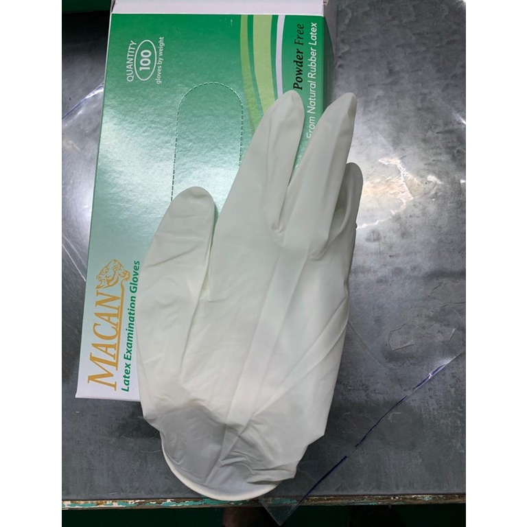 sarung tangan powder free latex gloves murah!! Izin kemenkes