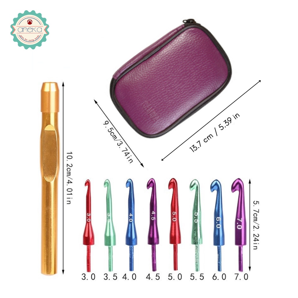 AnekaBenang - Hakpen Interchangeable Set Dompet / Crochet Hooks With Case