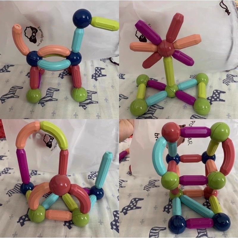 magnetic buliding sticks rods and balls toys mainan batang magnet mainan edukasi anak