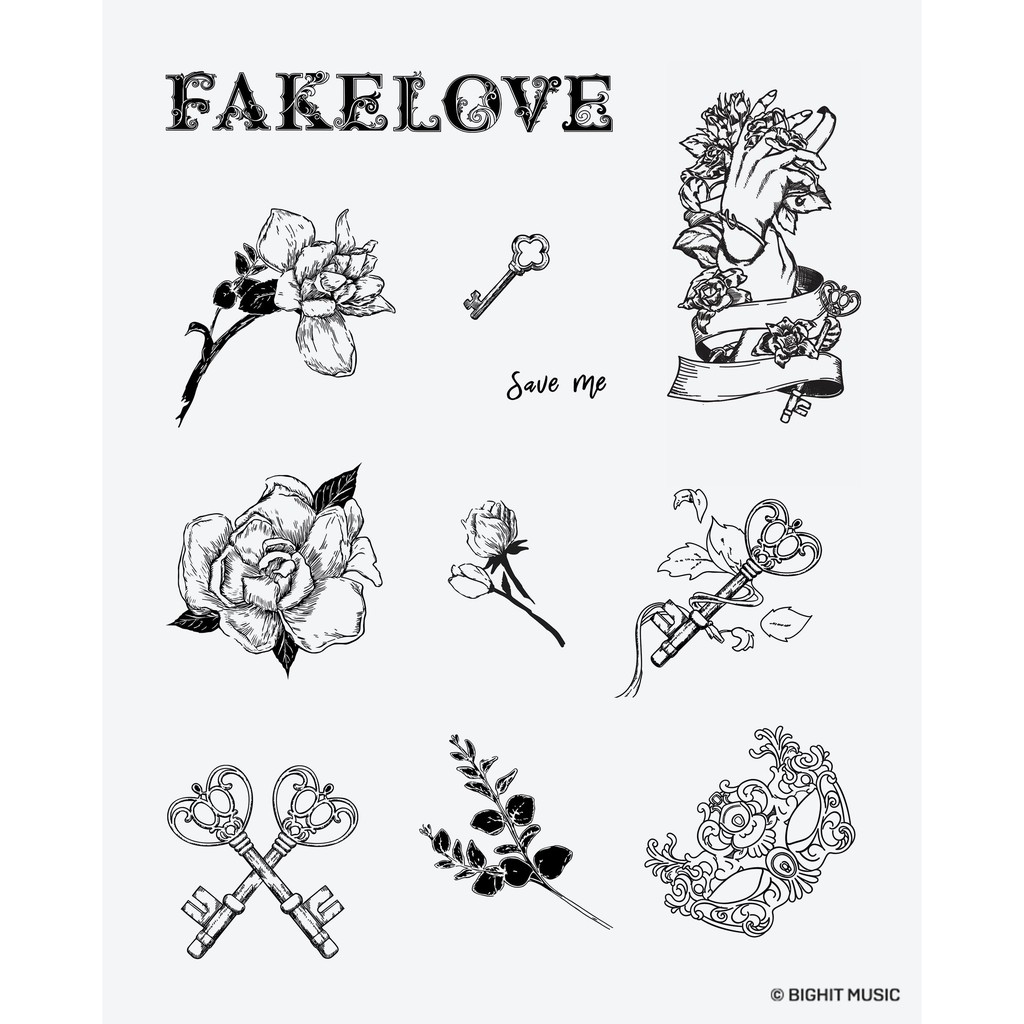 BTS Fake love SERIES BUNDLING ALBUM tato Temporer/Tattoo Temporary/Temporary Tattoo ANTI AIR