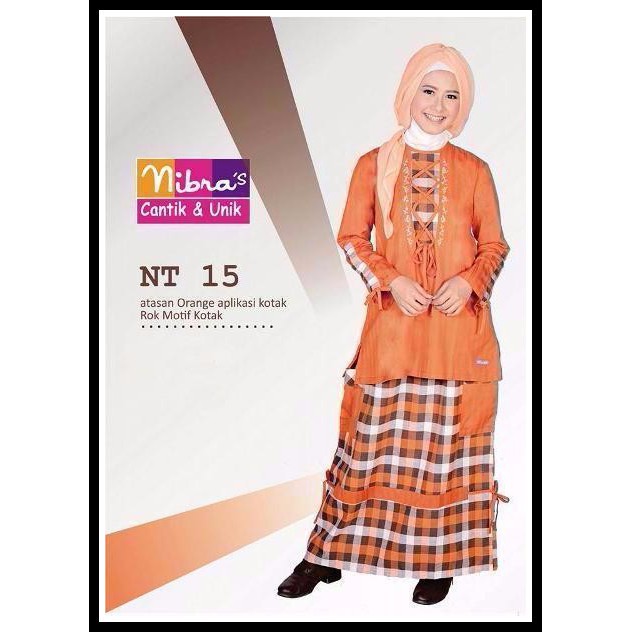 Baju Gamis Setelan Nibras NT 15 Oranye Gamis Teen Gamis Modern