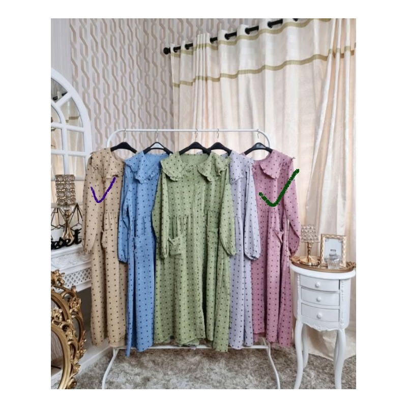 Lelang Midi Dress Rubi Tuton / 2 Warna Import Terbaru by Meijiwang