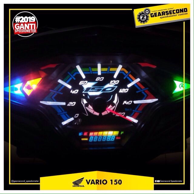 Papan panel speedometer spidometer custom honda vario 150 125 led