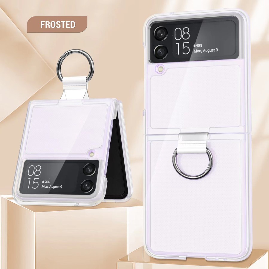 Premium Case Samsung Galaxy Z Flip 4 Flip4 5G Clear Cover with Ring