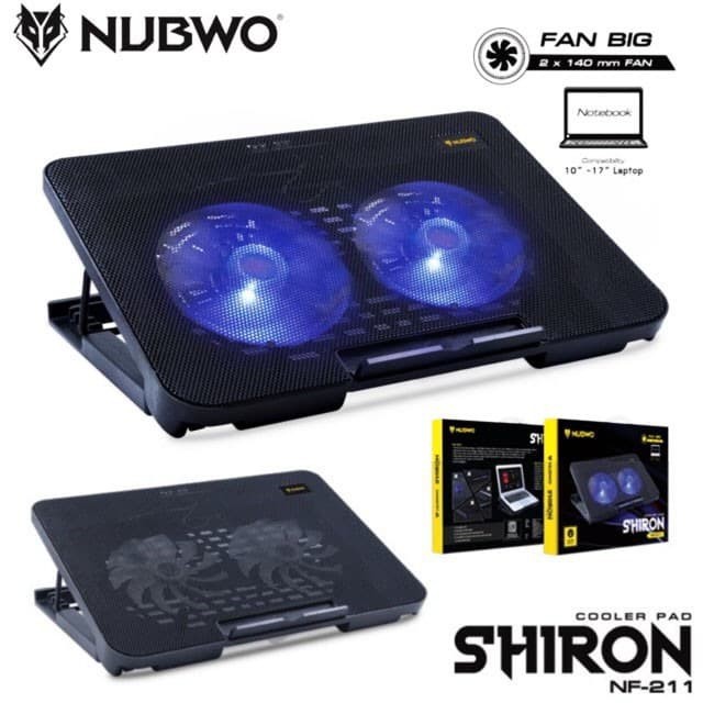 Cooler Pad NUBWO NF-211 Shiron Cooling Pad Dual Fan With LED