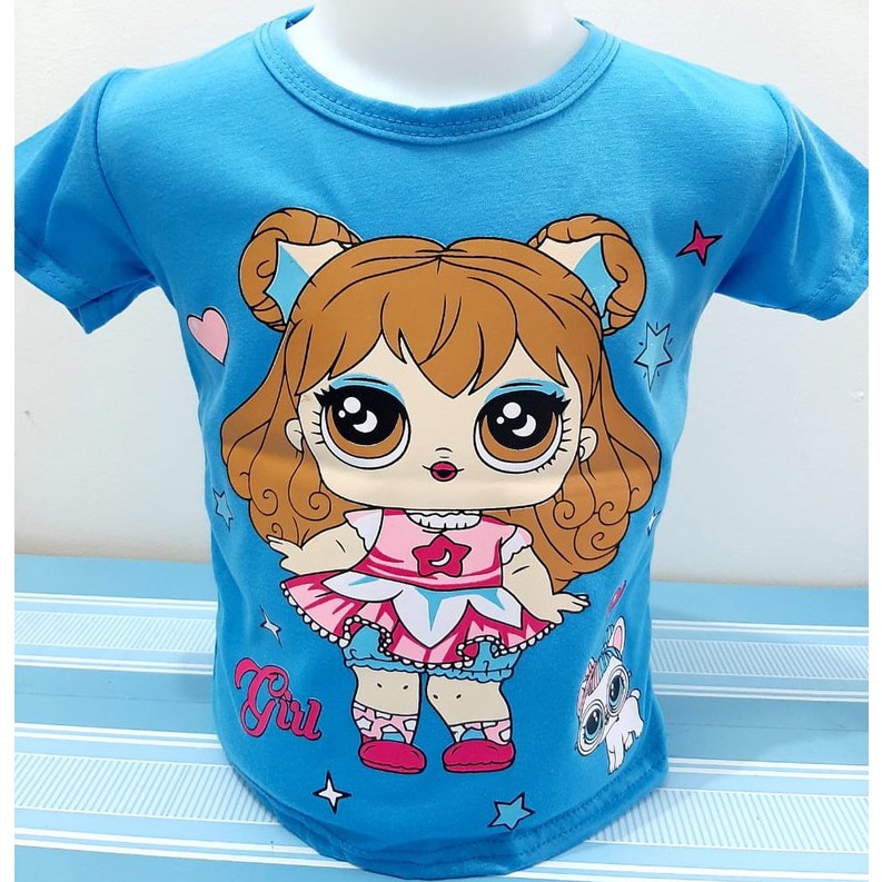 ( Grosir ) 6 bulan-4 thun MIX kaos anak perempuan (50 pcs =1 klik S,M,L,XL) pakaian baju atasan cewek size random gambar campur pakaian