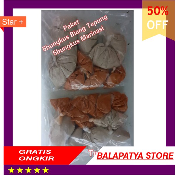 

Paket Tepung Biang dan Marinasi Bungkusan isi 5 bungkus biang dan 5 bungkus marinasi