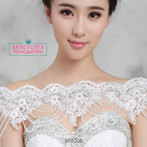 [READY STOCK] BOLERO PESTA CRYSTAL AKSESORIS PENGANTIN MUTIARA PUTIH BPT008