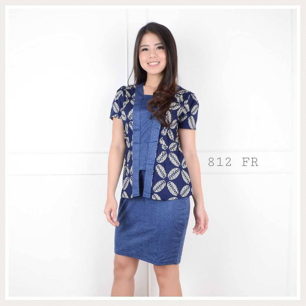 Dress Batik Modern Wanita| Dress Batik Kerja 812FR